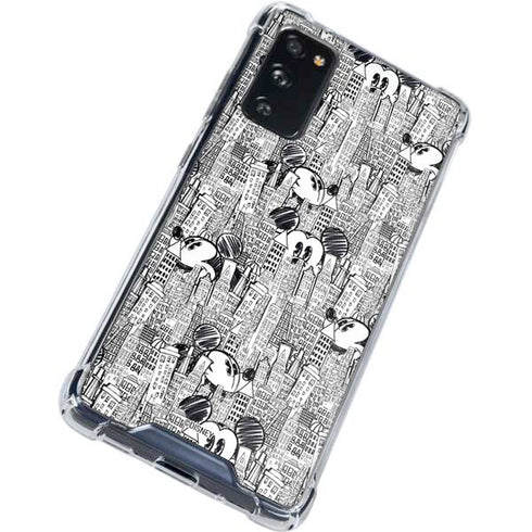Disney Mickey Mouse Cityscape Sketch Galaxy S20 FE Clear Case